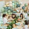 Dusty Blue & Sage Green Balloon Garland Kit (122pcs) – Pastel Olive, Slate Blue, Beige & Metallic Gold Confetti Balloons for Boho Birthday, Wedding, Baby Shower & Party Decorations